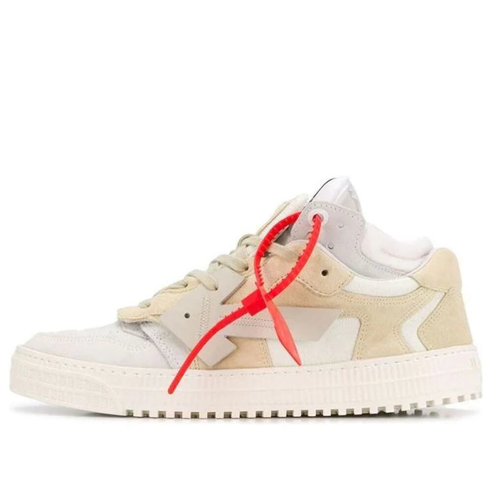Off-White Suede Floating Arrow Low Top Sneaker Cream White Women's Size EU 39